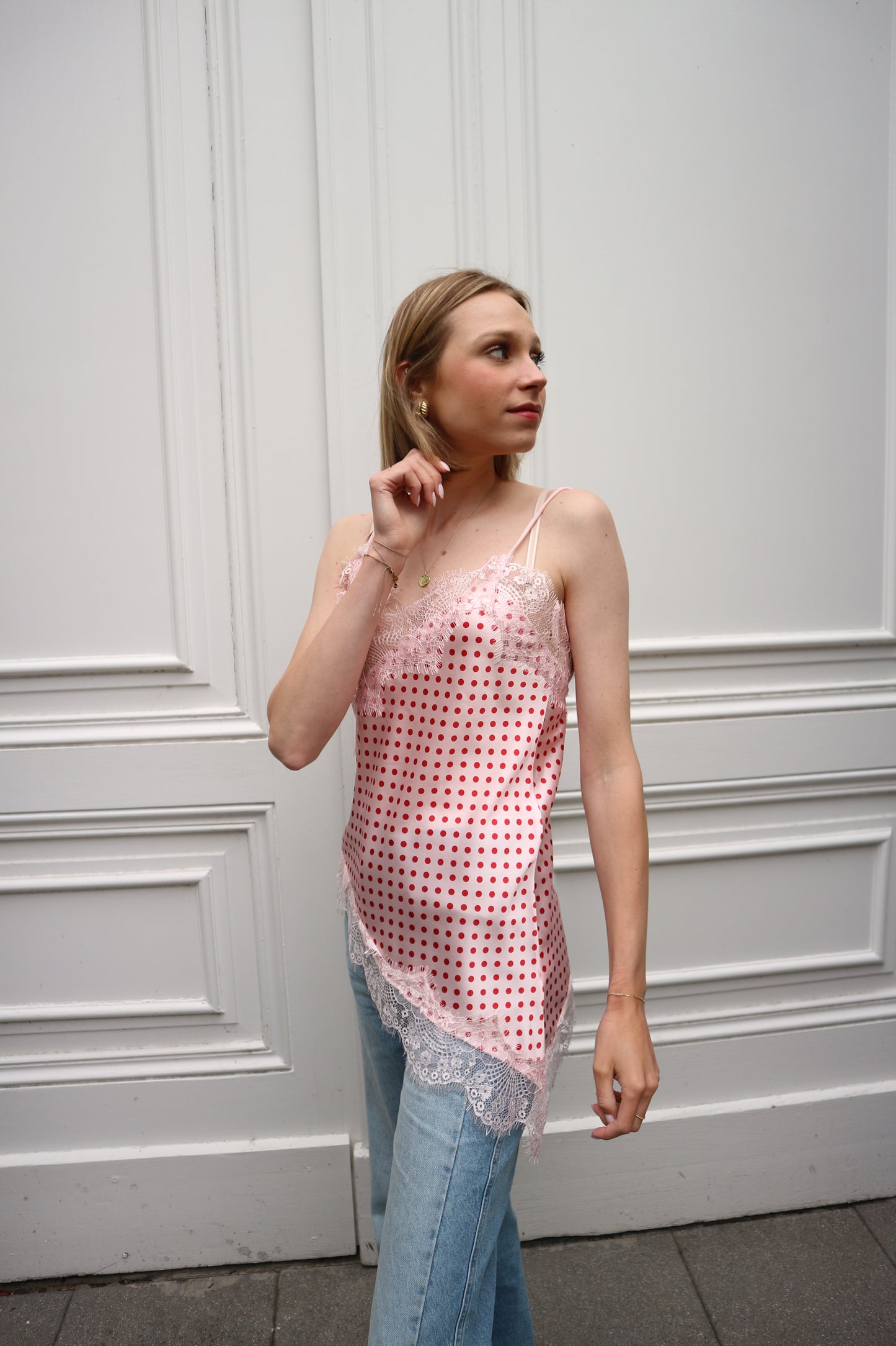 Polkadot Top Pink