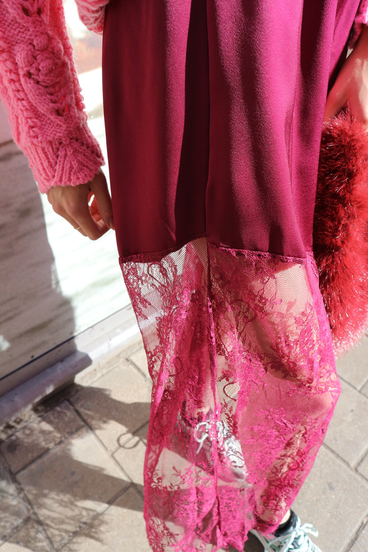Bordeaux Lace Skirt
