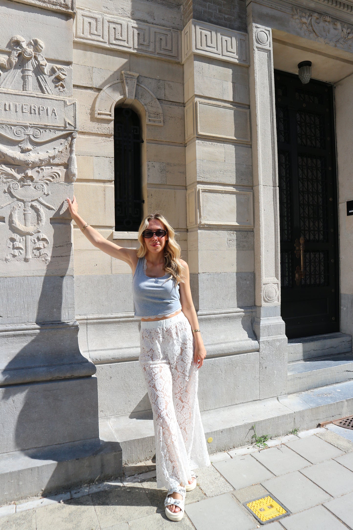 grey lace top