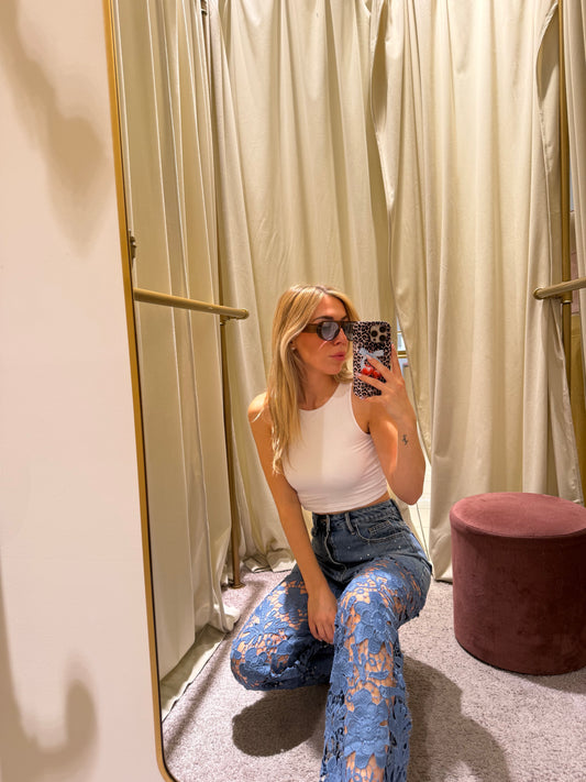 PRE-ORDER Denim Flowers Jeans