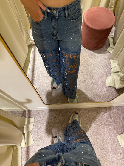 PRE-ORDER Denim Flowers Jeans