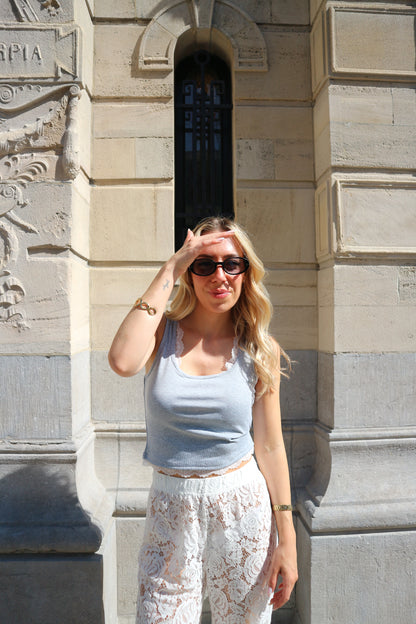 grey lace top