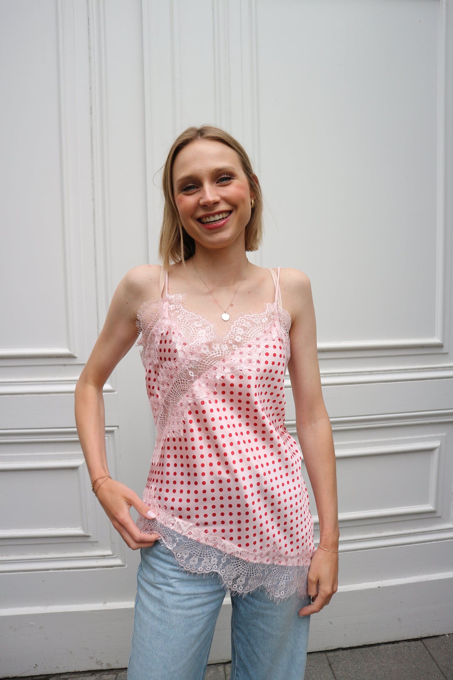 Polkadot Top Pink