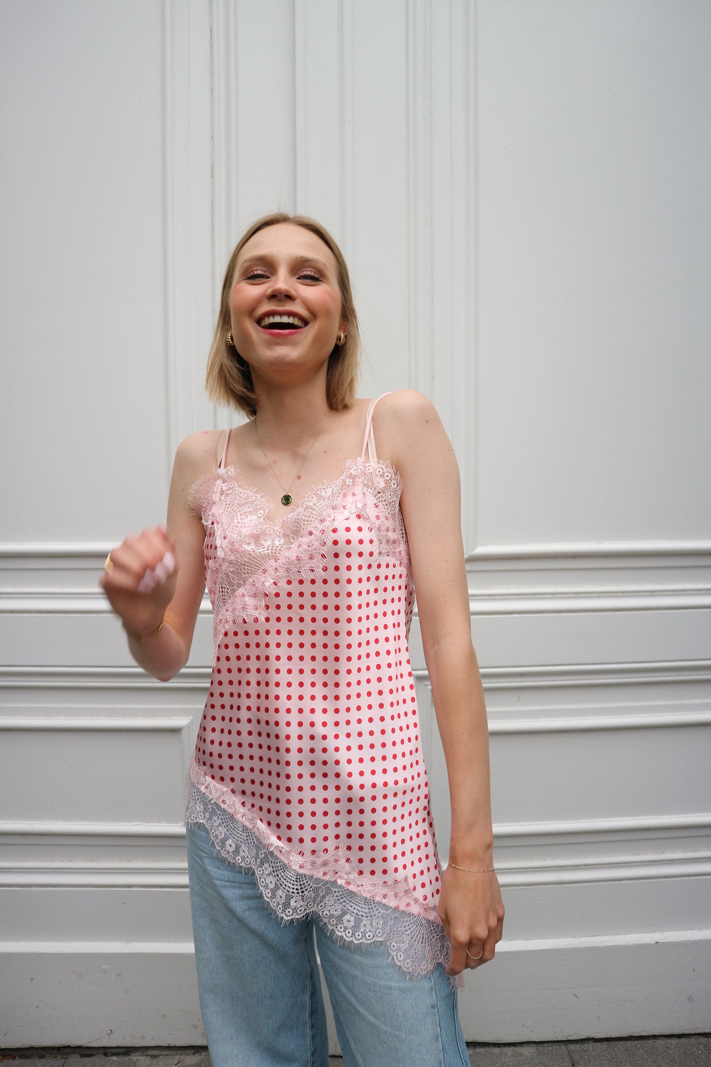 Polkadot Top Pink